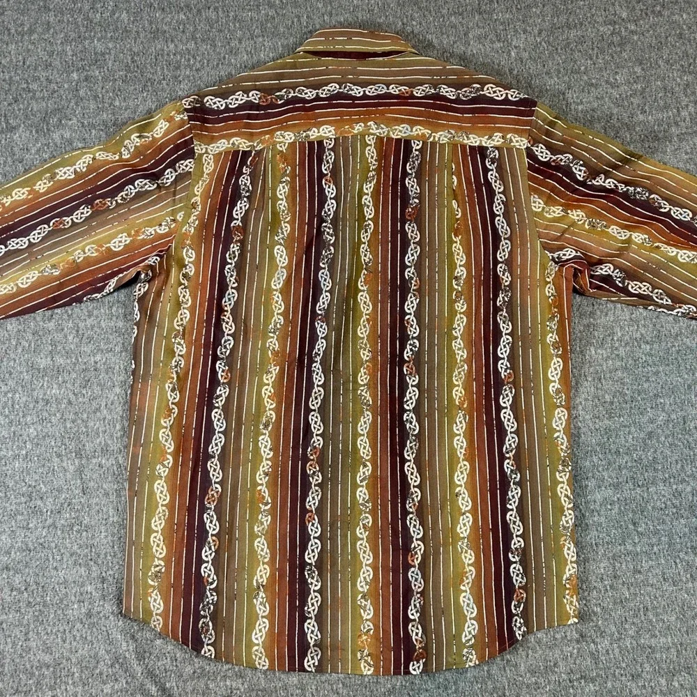 Jhane Barnes Mens Medium‎ Italy Fabric Jacquard Geometric Button Down Shirt
